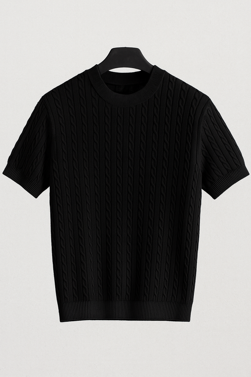 Black Knitted T-shirt